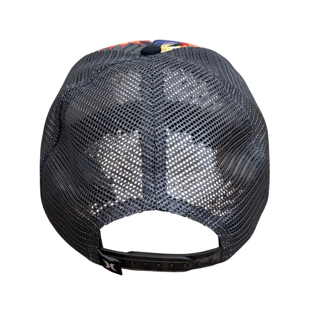 Hurley Balboa Trucker Hat Tropical Floral Snapback Black Mesh Adjustable NWOT‎
